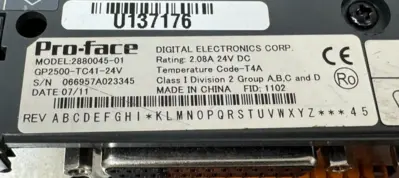 PRO-FACE GP2500-TC41-24V OPERATOR INTERFACE 2880045-01 REFURBISHED