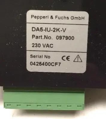 New | in-Stock PEPPERL+FUCHS DA5-IU-2K-V Misc Electrical & Power Parts Ohio US | Surplus Asset Holdings #1233660