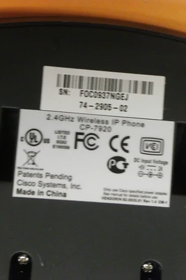 CISCO CP-7920 (USED) WIRELESS IP PHONE W/ DESKTOP CHARGING STAND AC ADAPTER  LOT
