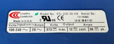 USED COPLEY CONTROLS XTL-230-36-HS XENUS SERVO DRIVE XTL23036HS