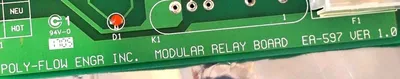 NEW POLY-FLOW EA-597 MODULAR RELAY BOARD VER. 1.0 W/ 6 RC CONNECTORS EA597