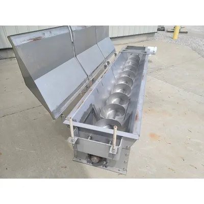 Used 11" X 10' long Stainless Steel Industrial Food Grade Screw Auger Conveyor