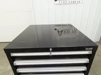 Uline Modular Steel 7 Drawer Tool Cabinet 29x29x44" Black Dividers