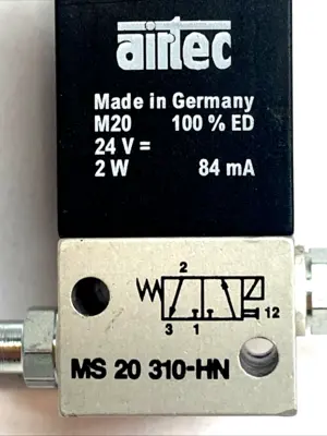 Used Airtec Solenoid Valve 3/2-Way NC 24VDC 84mA Solenoid Valves Michigan US | Maverick Industrial Sales #1401751