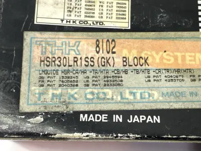 USED THK LINEAR GUIDE BLOCK 45MM HEIGHT 60MM WIDTH
