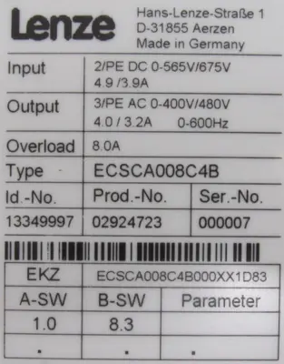 NEW LENZE ECSCA008C4B SERVO DRIVE