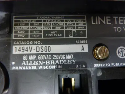 USED ALLEN BRADLEY 1494V-DS60 SER A