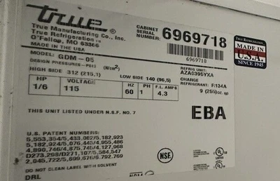 174-0069 True GDM-05 Countertop Self Contained Cooler