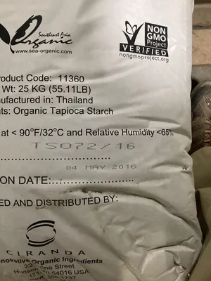 TapiOK Organic Tapioca Starch 55Lbs/Bag