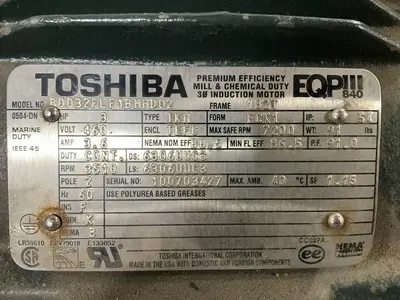 Used TOSHIBA B0032FLF1BHHD02 Motors (misc) Ohio US | HGR 24 #1404637