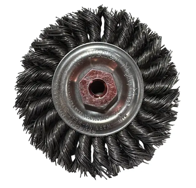 Weiler 4" Knot Twist Wire Wheel M10 x 1.50 Arbor Hole .020" Wire USA Made
