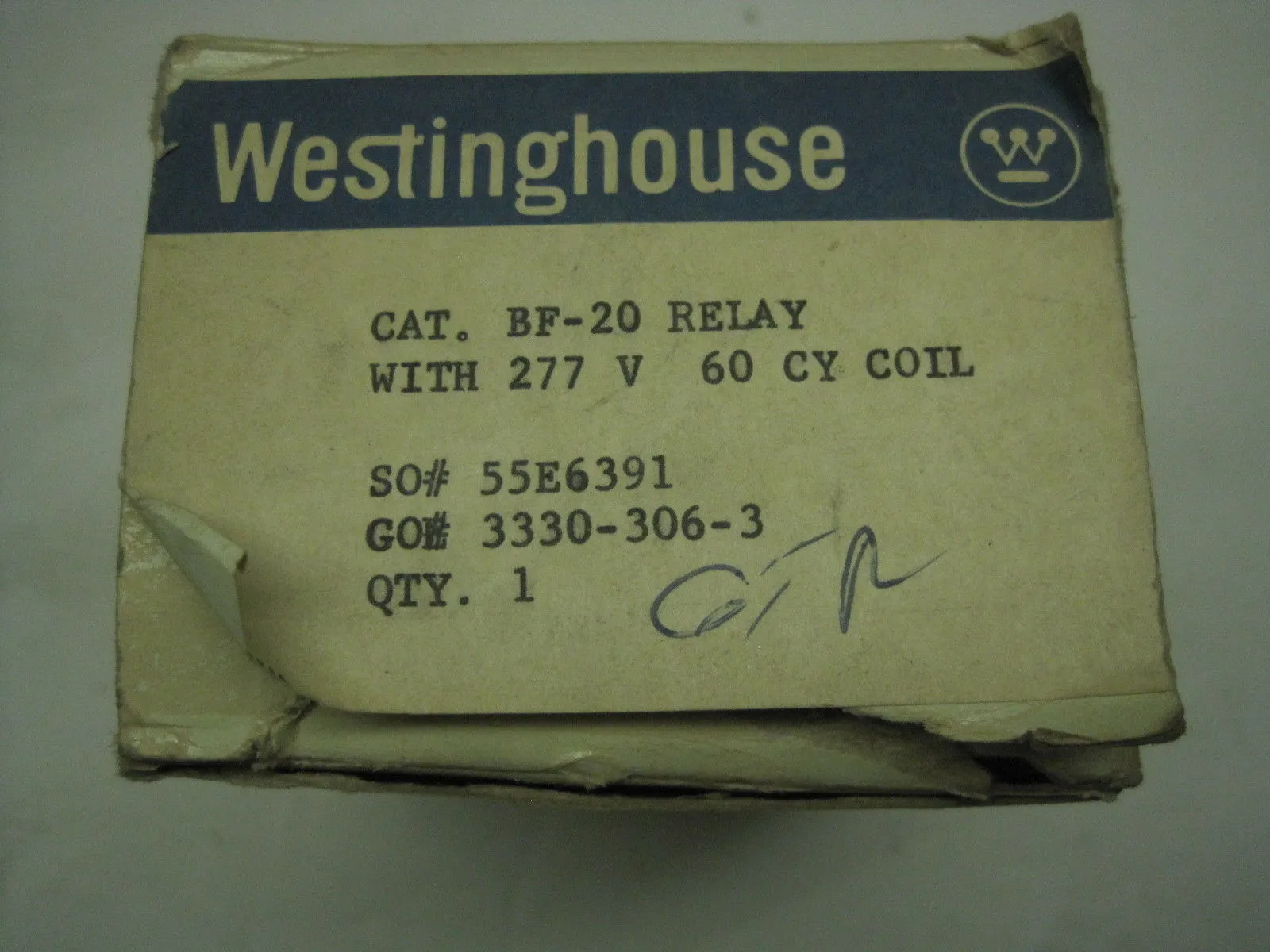 NEW WESTINGHOUSE BF-20 RELAY 55E6391