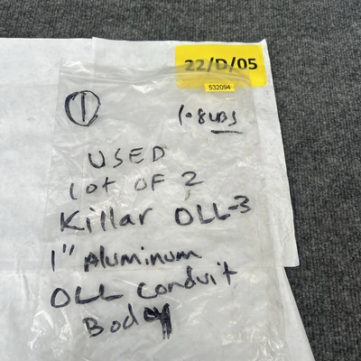 Used Killark OLL-3 Electrical Fittings California US | Davliegogo LLC #1706385