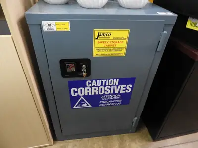 Used Jamco Used JAMCO CL12 Corrosive Safety Cabinet 23 Inch Width x 35 Inch Height with Key Hazardous Storage Units Illinois US | Falcon Restaurant Supply #1376586