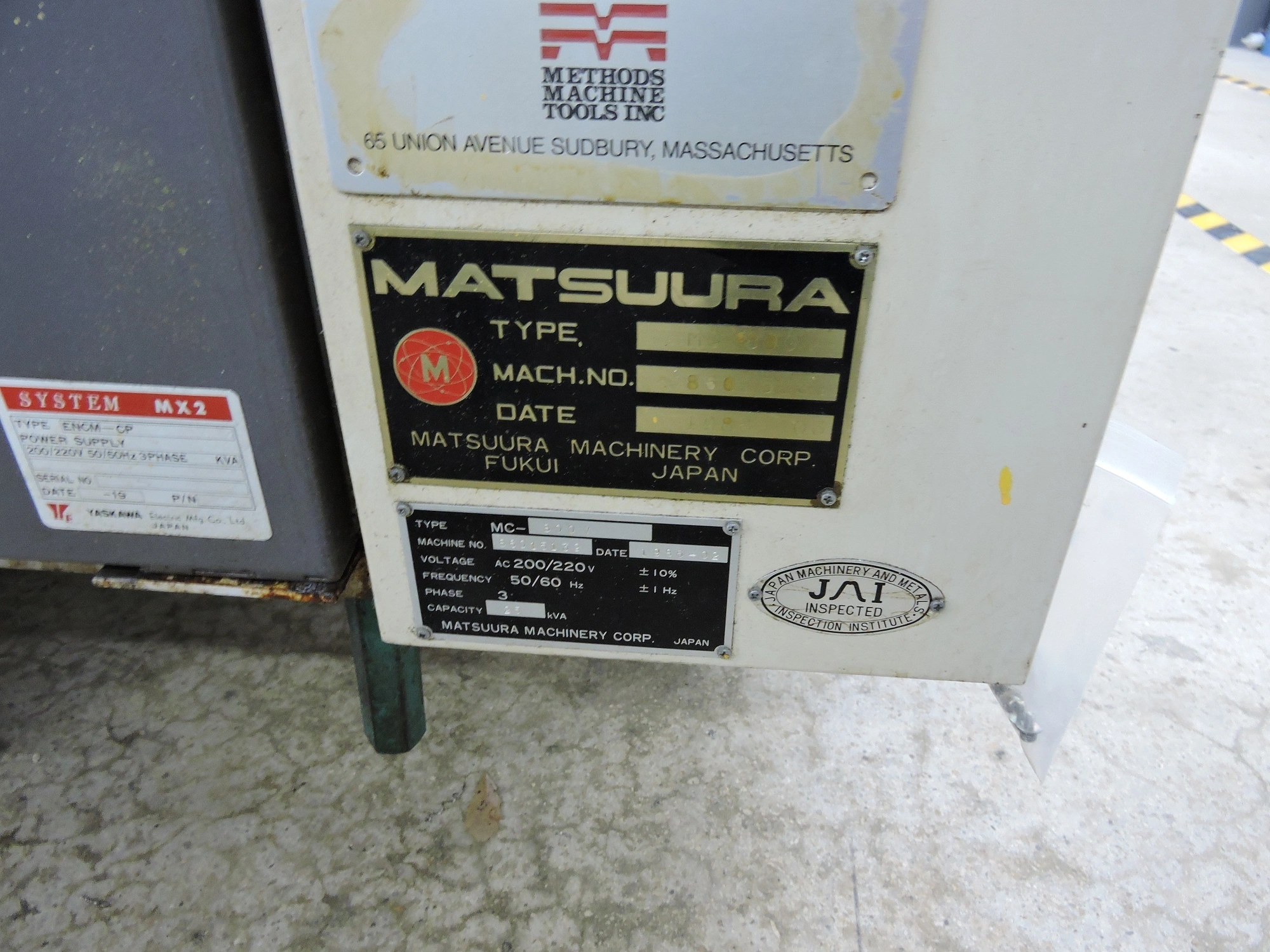 Used 1986 MATSUURA MC-800V 3-AXIS CNC VMC Machining Centers