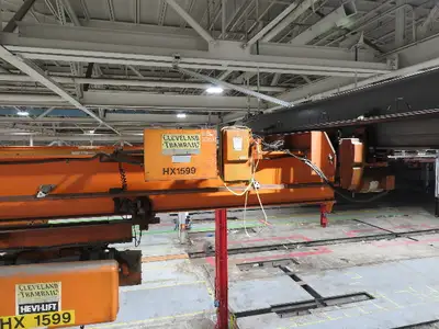 Cleveland Tramrail P&H 3 Ton Single Girder Underhung Bridge Crane 41' Span
