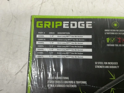 GripEdge Hex Bits - 2-7m long