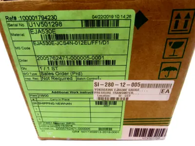 NEW YOK0GAWA EJA530E-JCS4N-012EL/FF1 PRESSURE TRANSMITTER EJA530EJCS4N012ELFF1