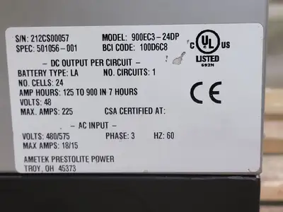 Used AMETEK 900EC3-24DP Battery Chargers British Columbia CA | Lenmark #238398