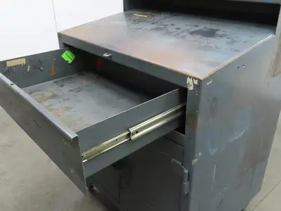 Strong Hold Extreme Duty 12 GA Shop Desk 1 Drawer Riser Shelf 36x28x54"