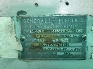 Used _UNKNOWN_ HM20L1 Induction Heaters New Jersey US | National Machinery Exchange #1500090