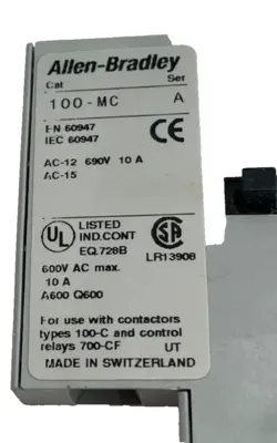 ALLEN BRADLEY 100-MCA02 MECHANICAL INTERLOCK 100MCA02 NEW, SURPLUS