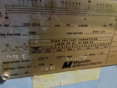 USED JEFFERSON ELECTRIC 45 KVA
