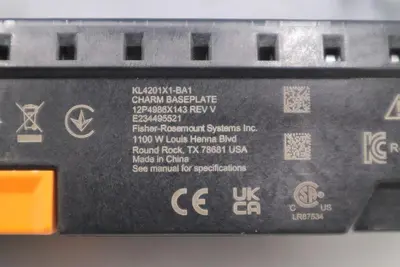 Emerson DeltaV KL4201X1-BA1 CHARM BASEPLATE USED UNIT STOCK 2912A