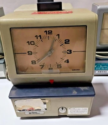 Lot of 4 Pcs AMANO 3609 SERIES 3500/3600 VINTAGE TIME CLOCK Recorder Punch