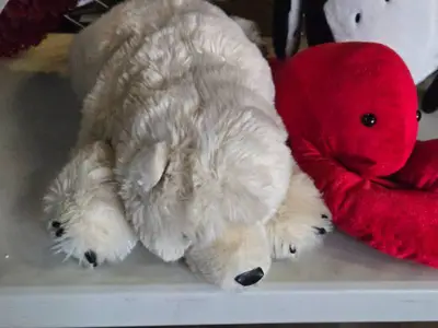 Lot of (3) Stuffed Animals - 24" Penguin, 20" Lobster, 24" Polar Bear