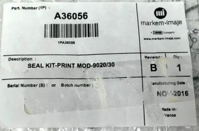 NEW MARKEM-IMAJE A36056 SEAL KIT PRINT MOD 9020/30
