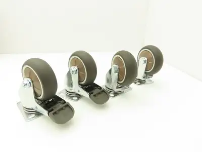 Nefish X003USEVS7 3" Rubber Swivel Caster Set of 4