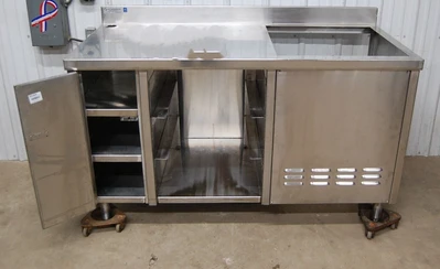 142-1095 61 3/4" Stainless Steel Soda Dispenser Work Table
