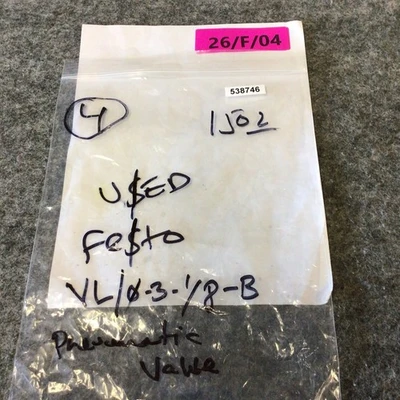 Used Festo VL/O-3-1/8-B Parts (Hydraulics and Pneumatics) California US | Davliegogo LLC #1729653
