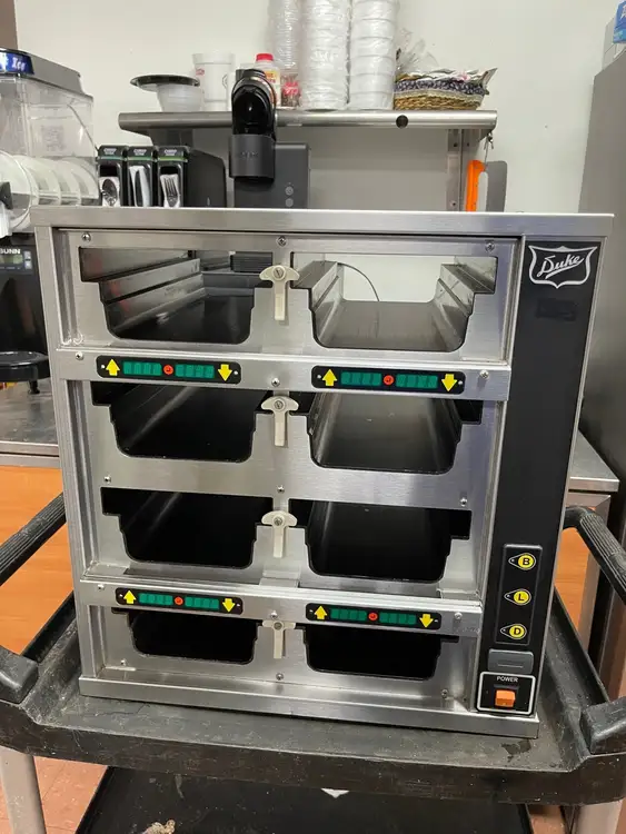Used Duke Used DUKE FWM3-42 Pass-Through Commercial Food Warmer 208V Hot Food Warming, Holding, & Transport Cabinets Illinois US | Falcon Restaurant Supply #1376379