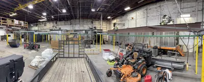 ADVANCED CURING SYSTEMS AUTOMATIC HANGER CONVEYOR PASS-THROUGH SYSTEM: YOBRO #24994