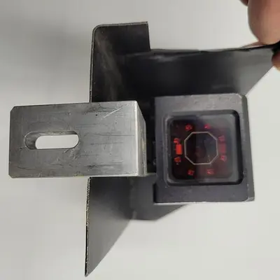 USED SENSOPART SENSOPART V10-OB-A1-R12 VISION SENSOR MOUNTED IN HALF BOX & BRACKET