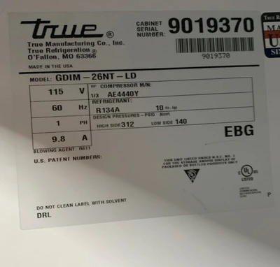 72-0288 True GDIM-26NT Self Contained Indoor Ice Merchandiser Freezer