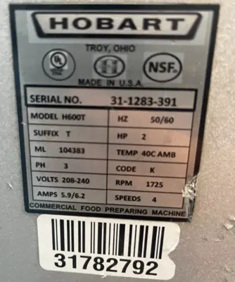 USED Hobart H600T.