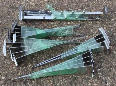 6  Ball Waterfall for Slatwall - 16" Long, Chrome,  Hang shirts, sweatshirts and jackets. Lot Of 20 Slatwall,