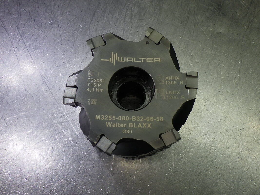 Walter 80mm 5 Flute Milling Cutter 32mm Arbor M3255-080-B32-06-58 (LOC3343B)