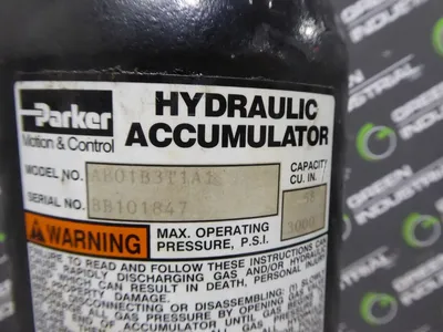 Parker AB01B3T1A1 Hydraulic Accumulator 58 Cubic Inches Used
