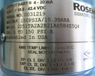 NEW Rosemount 2051TA2A2B21AS5B4E5Q4