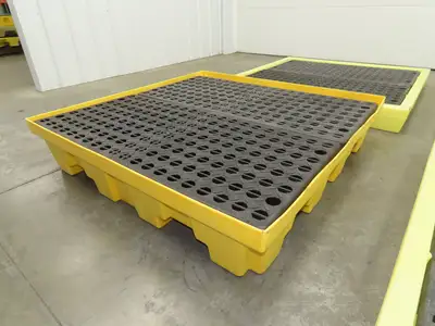 Enpac 5116-YE Spill Containment 4 Drum Platform 53x53" 6000lbs 40 Gal Lot of 4
