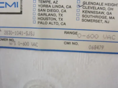 NEW YOKOGAWA 2830-1041-SJSJ METER 0-600 28301041SJSJ