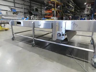 56"x 13' 4" Stainless Portable Slider Bed Conveyor 52"Wide Belt 480V 3PH 100FPM