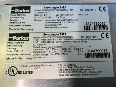 Used PARKER 638A063F0STOCAN000RM1Z01 Servo Drives Ohio US | HGR 24 #1572238