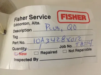 Fisher Plug, QO, Part No. 10A3428X012