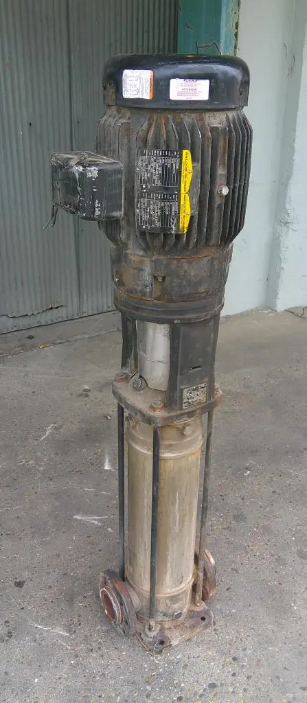 SPC9350  Pump Grundfos vertical centrifugal pump model A96642998P112200427, 15 hp, Stainless Steel Contact Parts