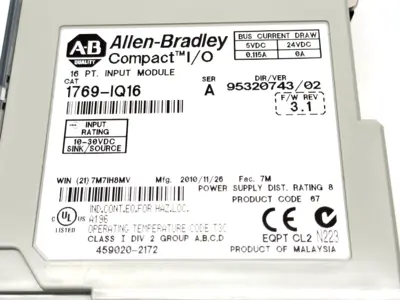 Used Allen Bradley 1769-IQ16 Ser. A PLC Input & Output Michigan US | Maverick Industrial Sales #1441687